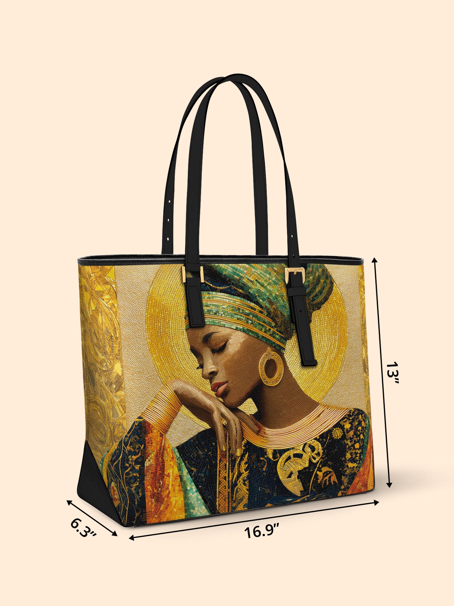 Afro Byzantine Sleek Leather Tote QR0TV0012