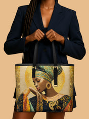 Afro Byzantine Sleek Leather Tote QR0TV0012