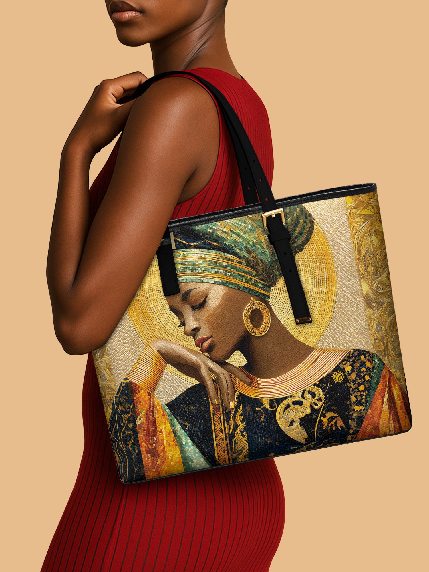 Afro Byzantine Sleek Leather Tote QR0TV0012