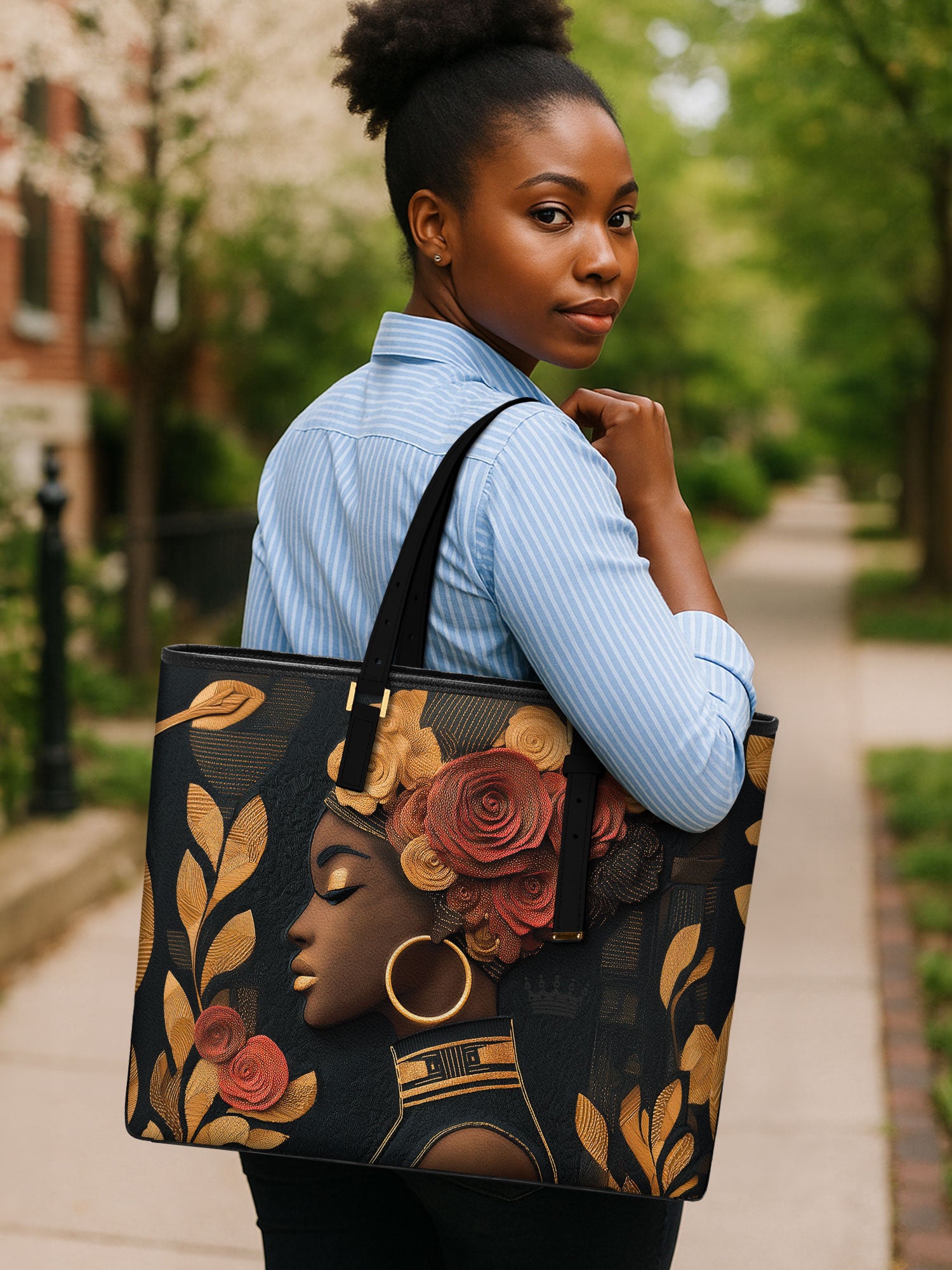 Dustlight Bloom Sleek Leather Tote QR0XD072