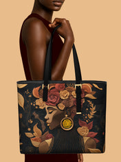 Flora Obscura Sleek Leather Tote QR0XD071