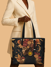 Flora Obscura Sleek Leather Tote QR0XD071