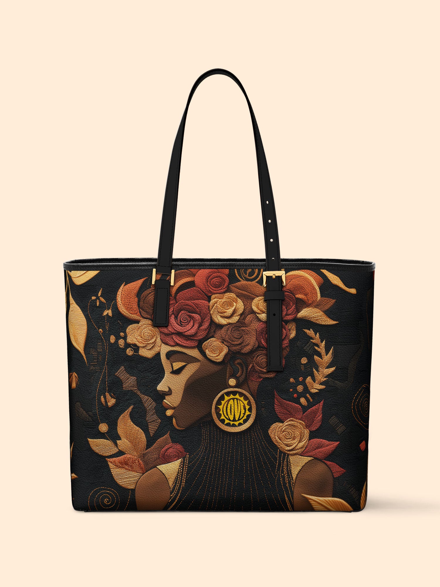 Flora Obscura Sleek Leather Tote QR0XD071