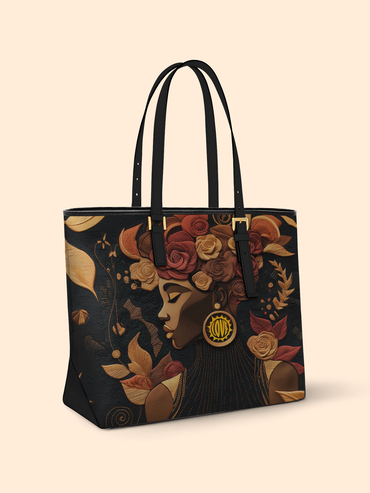 Flora Obscura Sleek Leather Tote QR0XD071