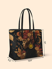 Flora Obscura Sleek Leather Tote QR0XD071