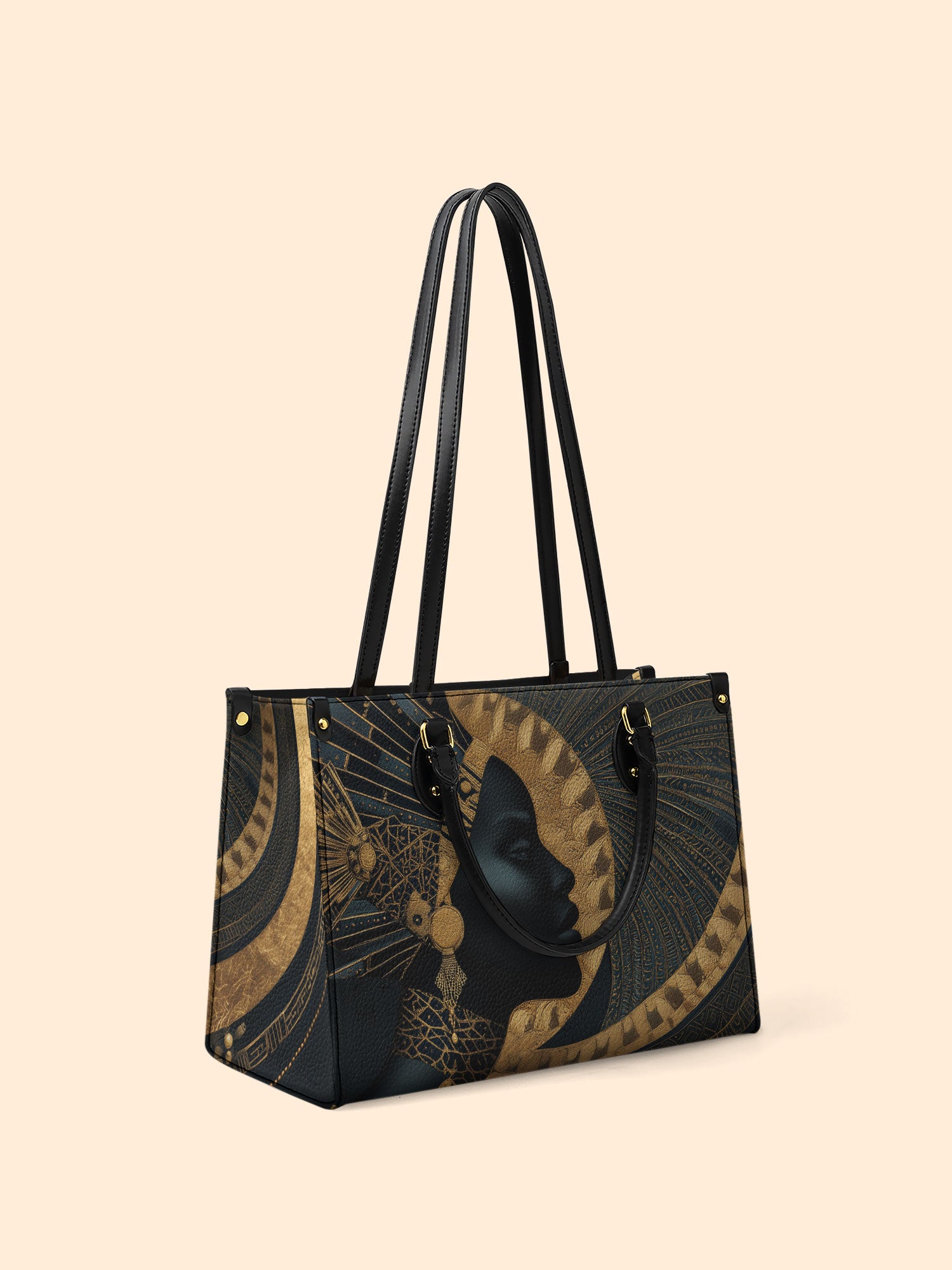 Ebon Halo Premium Leather Handbag QR0XD079