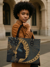 Ebon Halo Premium Leather Handbag QR0XD079