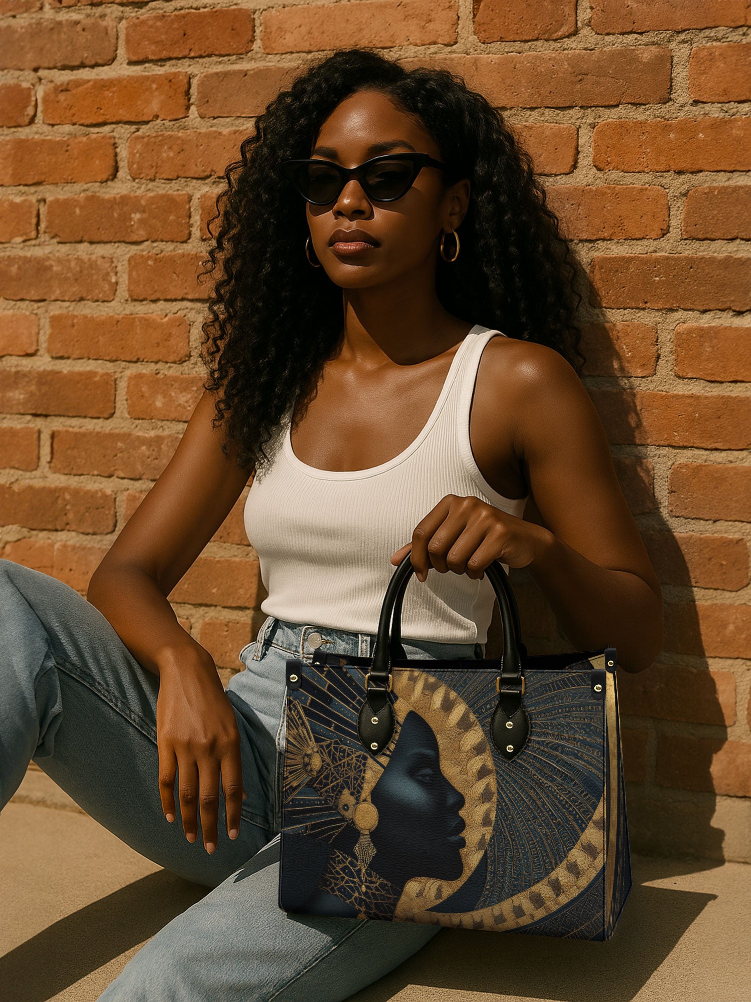 Ebon Halo Premium Leather Handbag QR0XD079