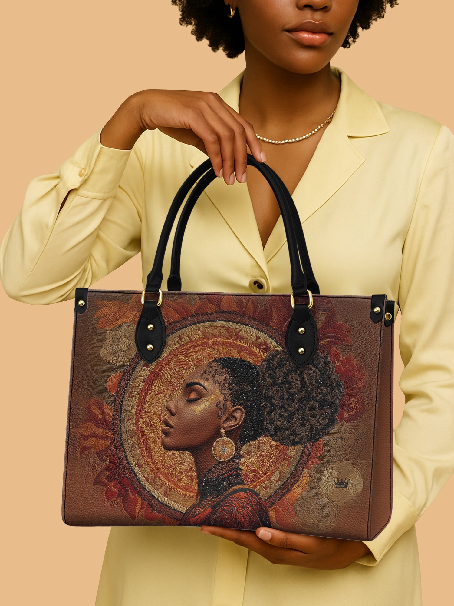 Mocha Sage Premium Leather Handbag QR0XD117