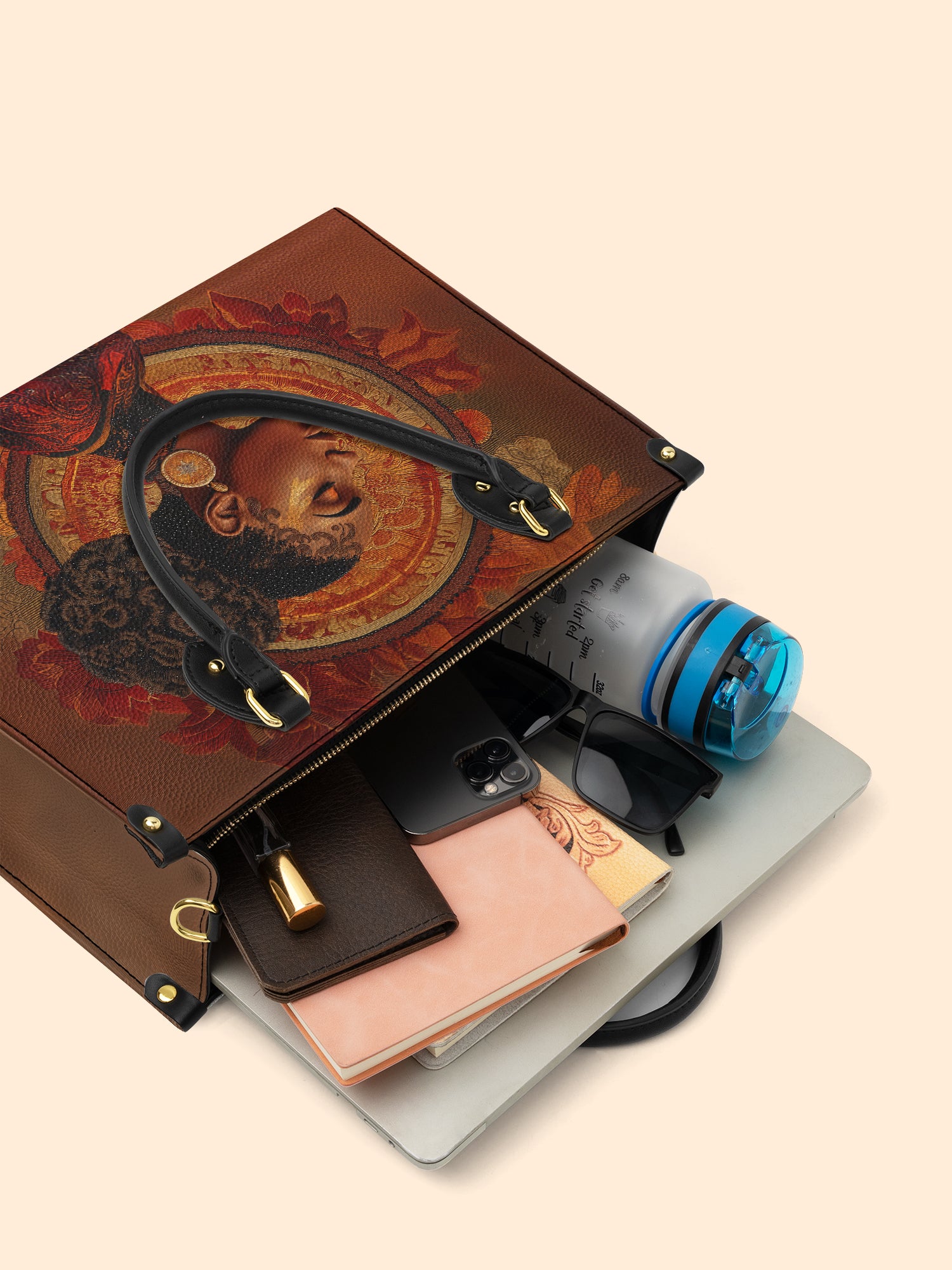 Mocha Sage Premium Leather Handbag QR0XD117