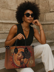 Mocha Sage Premium Leather Handbag QR0XD117