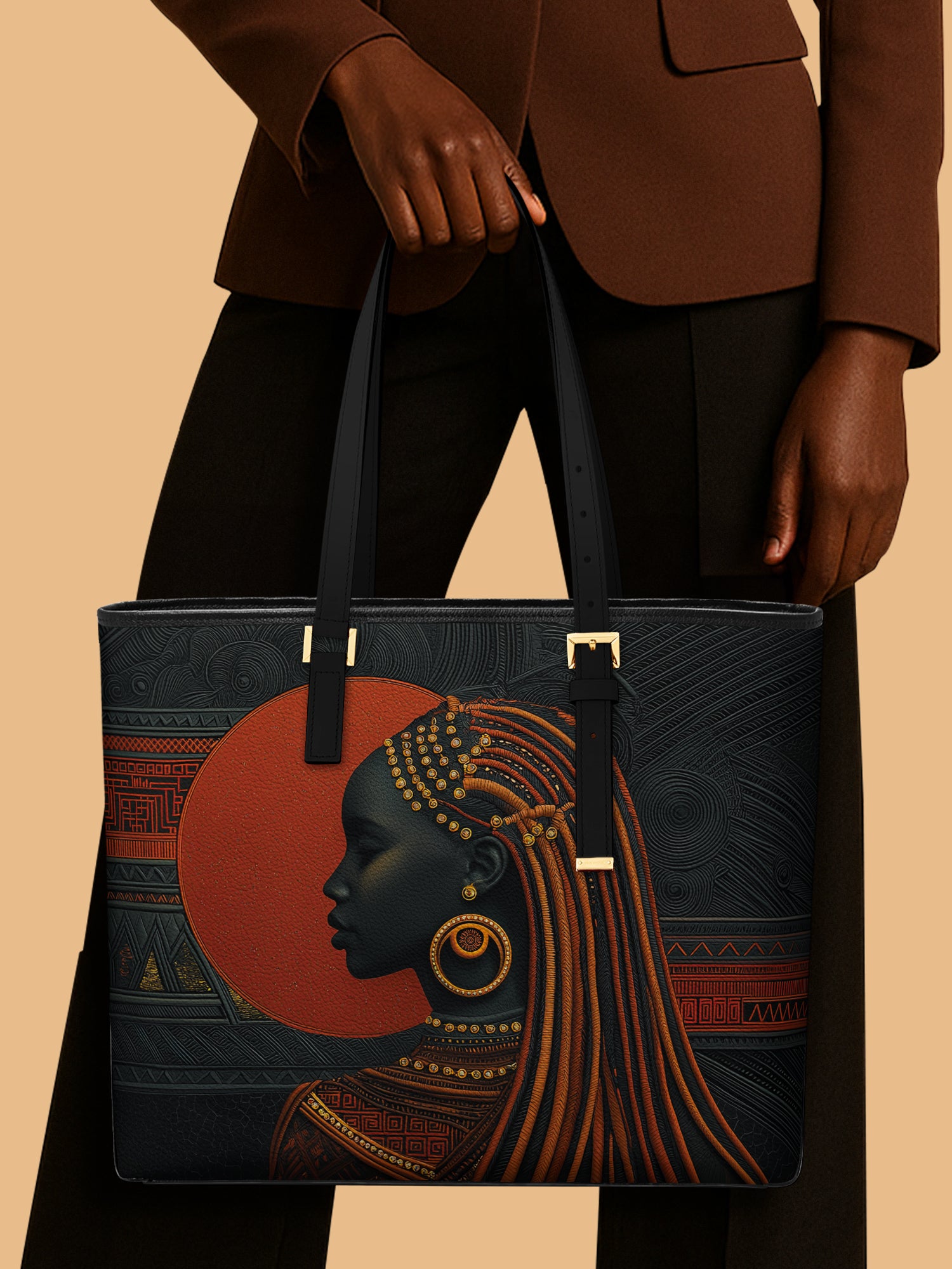 Crimson Rite Sleek Leather Tote QR0XD086