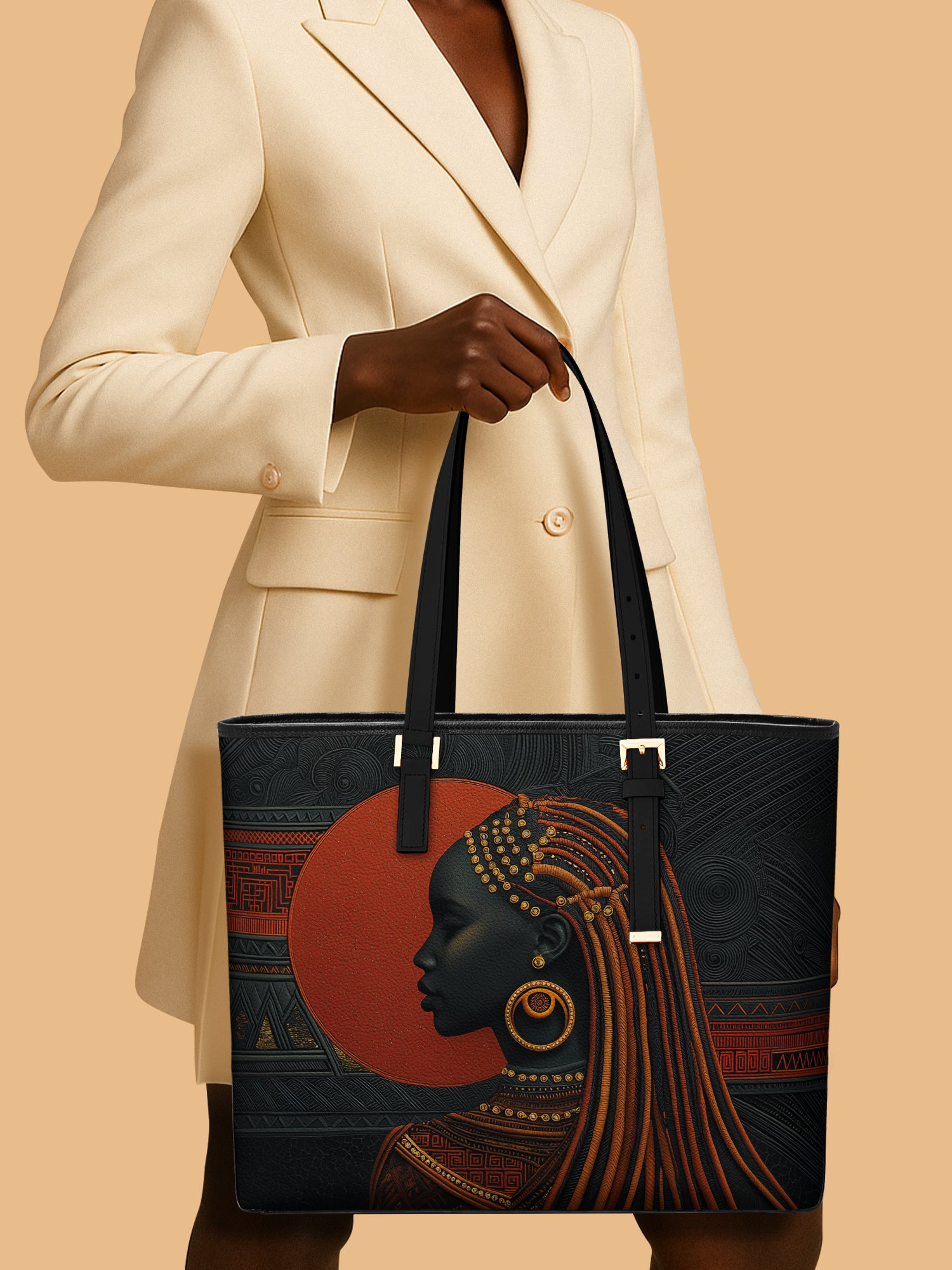 Crimson Rite Sleek Leather Tote QR0XD086