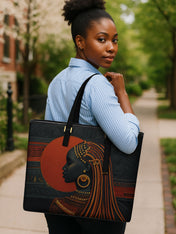 Crimson Rite Sleek Leather Tote QR0XD086