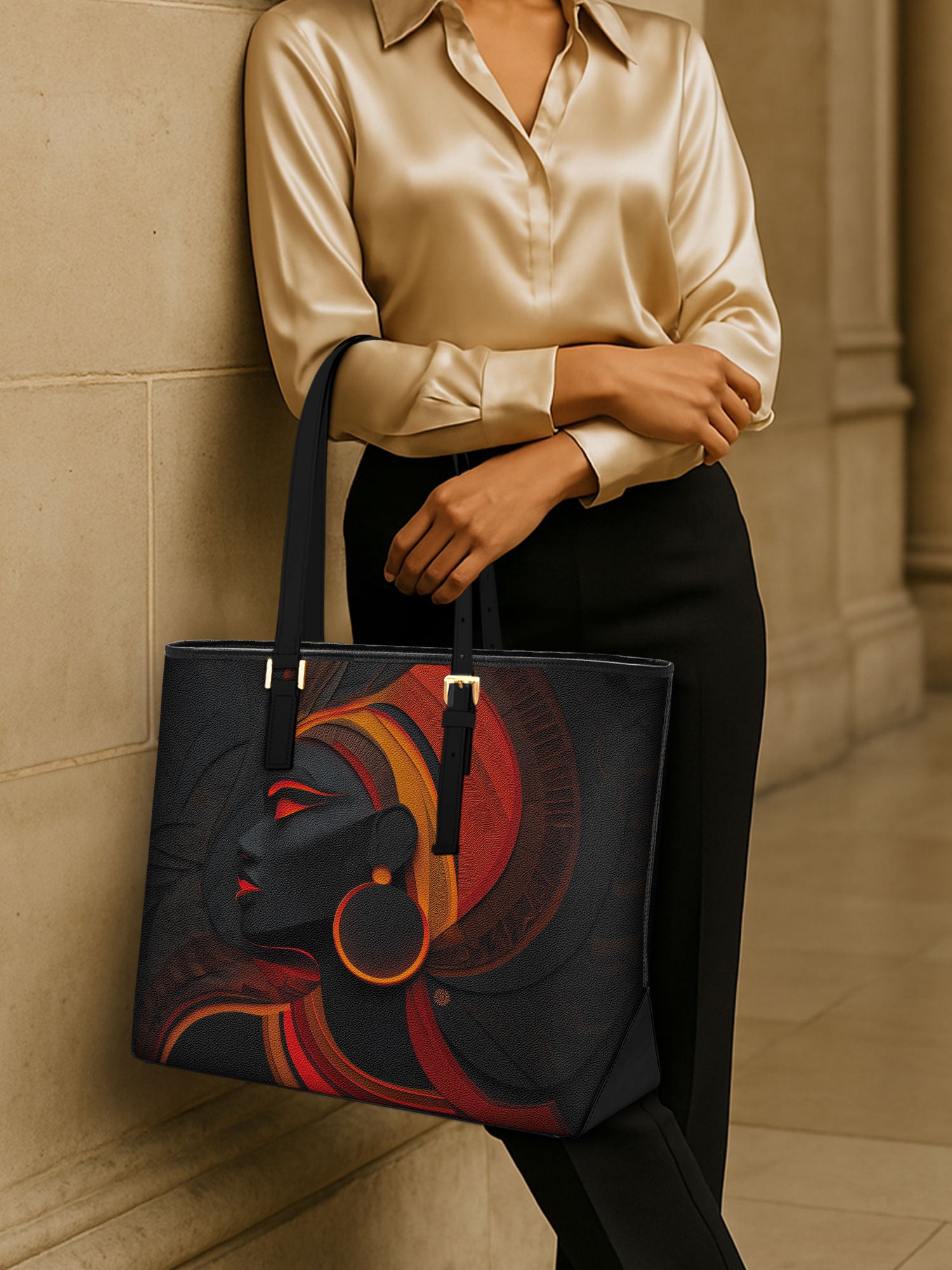 Glow of Heritage Sleek Leather Tote QR0TD037