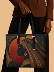 Goddess In Eclipse Sleek Leather Tote QR0XD085