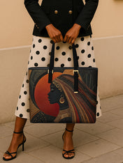 Goddess In Eclipse Sleek Leather Tote QR0XD085