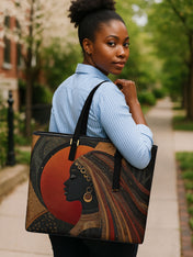 Goddess In Eclipse Sleek Leather Tote QR0XD085