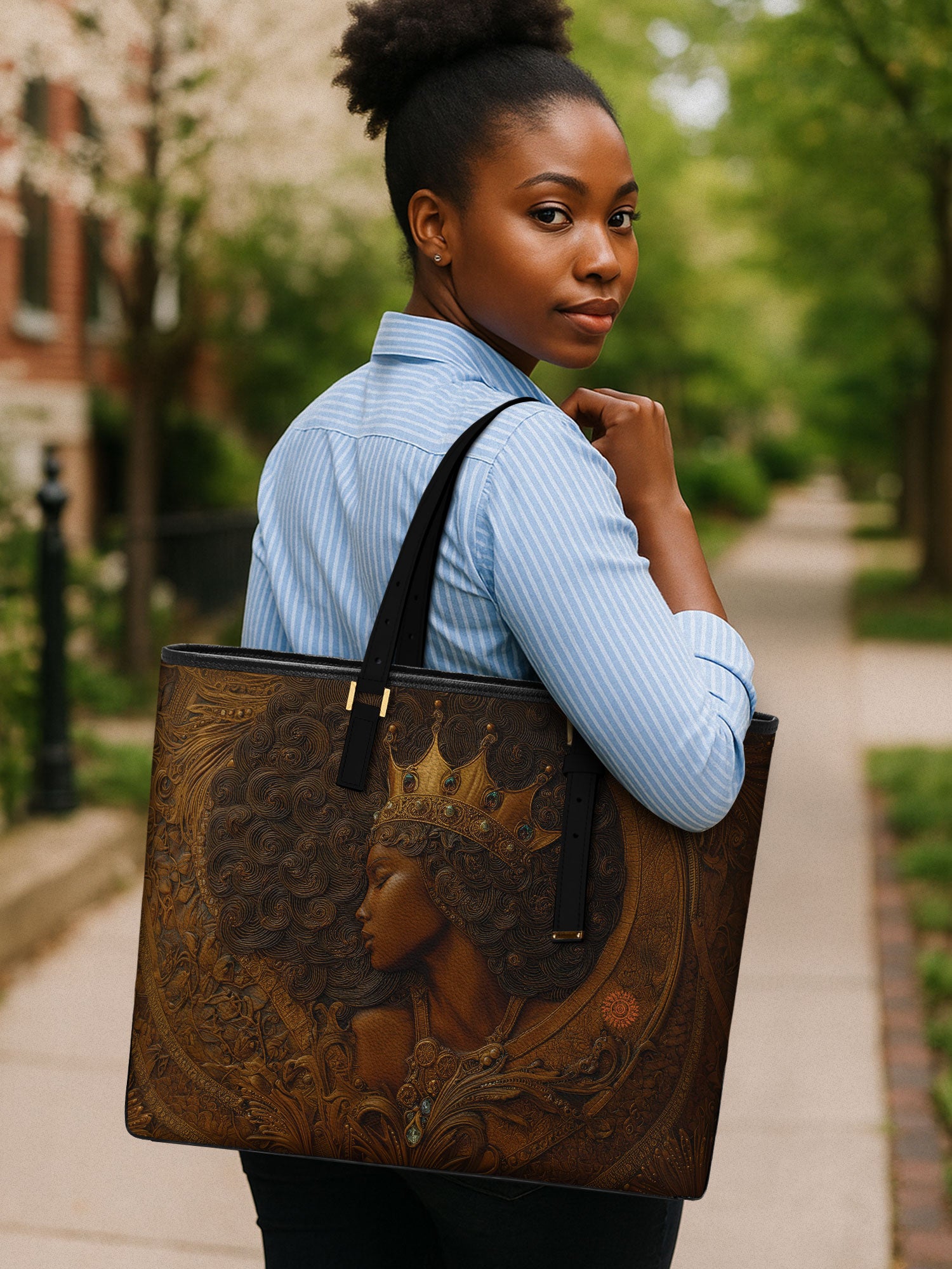 Reign Within Sleek Leather Tote QR0XD096