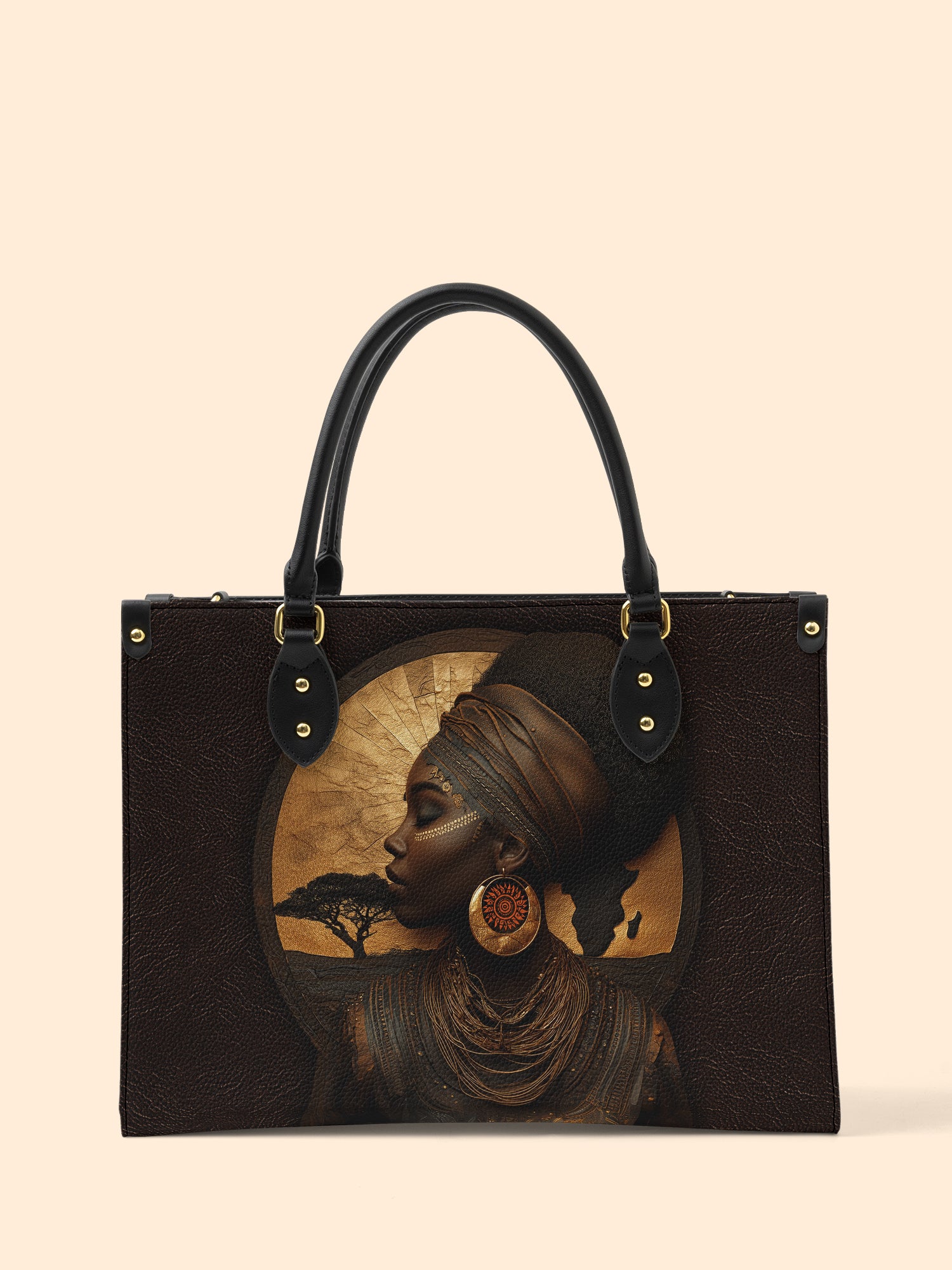 Africa's Spirit Premium Leather Handbag QR0TD034
