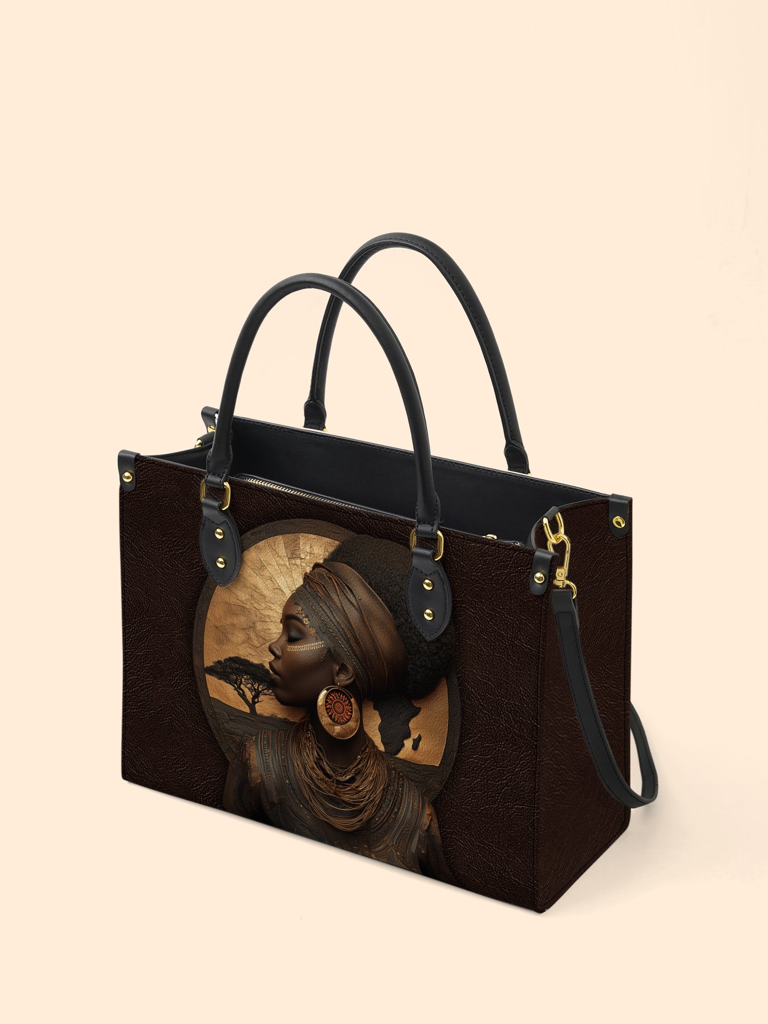 Africa's Spirit Premium Leather Handbag QR0TD034