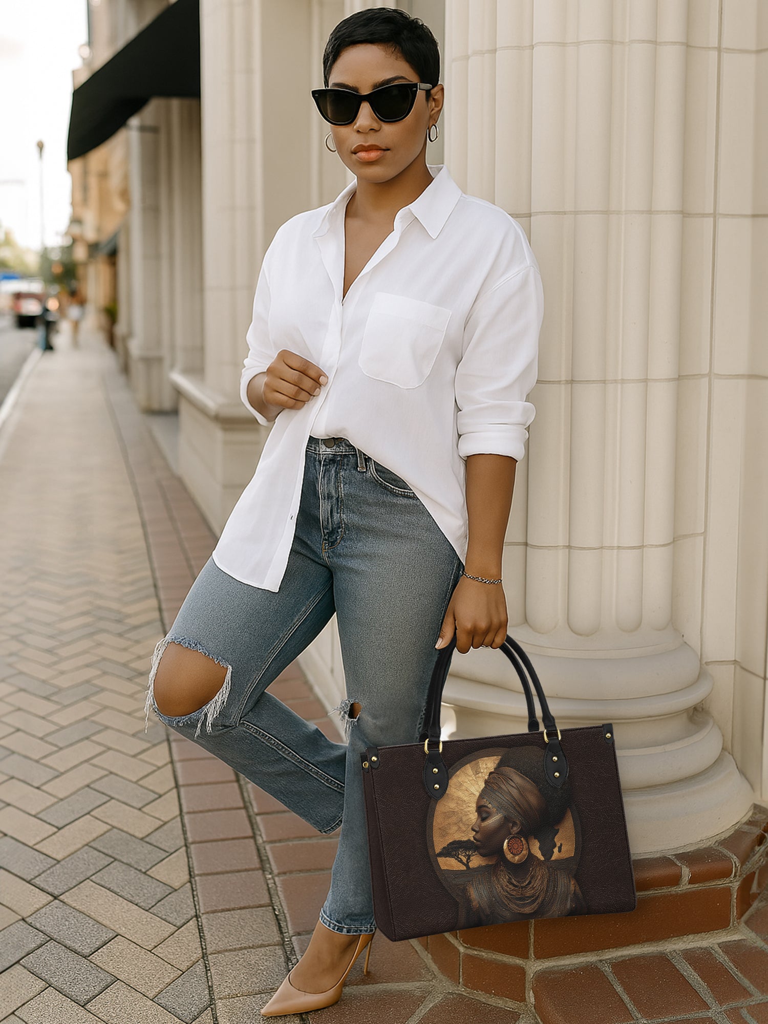 Africa's Spirit Premium Leather Handbag QR0TD034