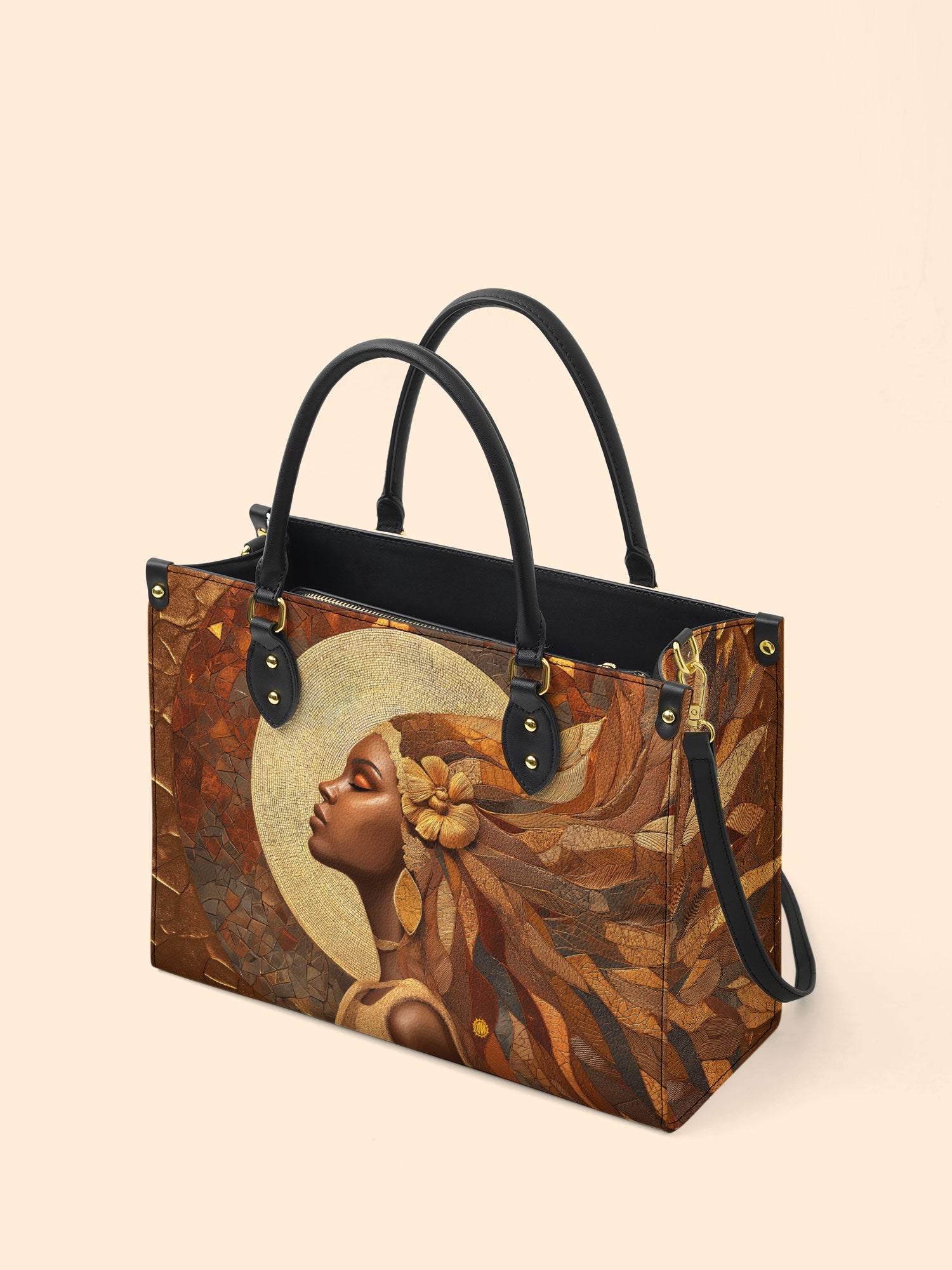 Tribal Tapestry Premium Leather Handbag QR0TV025