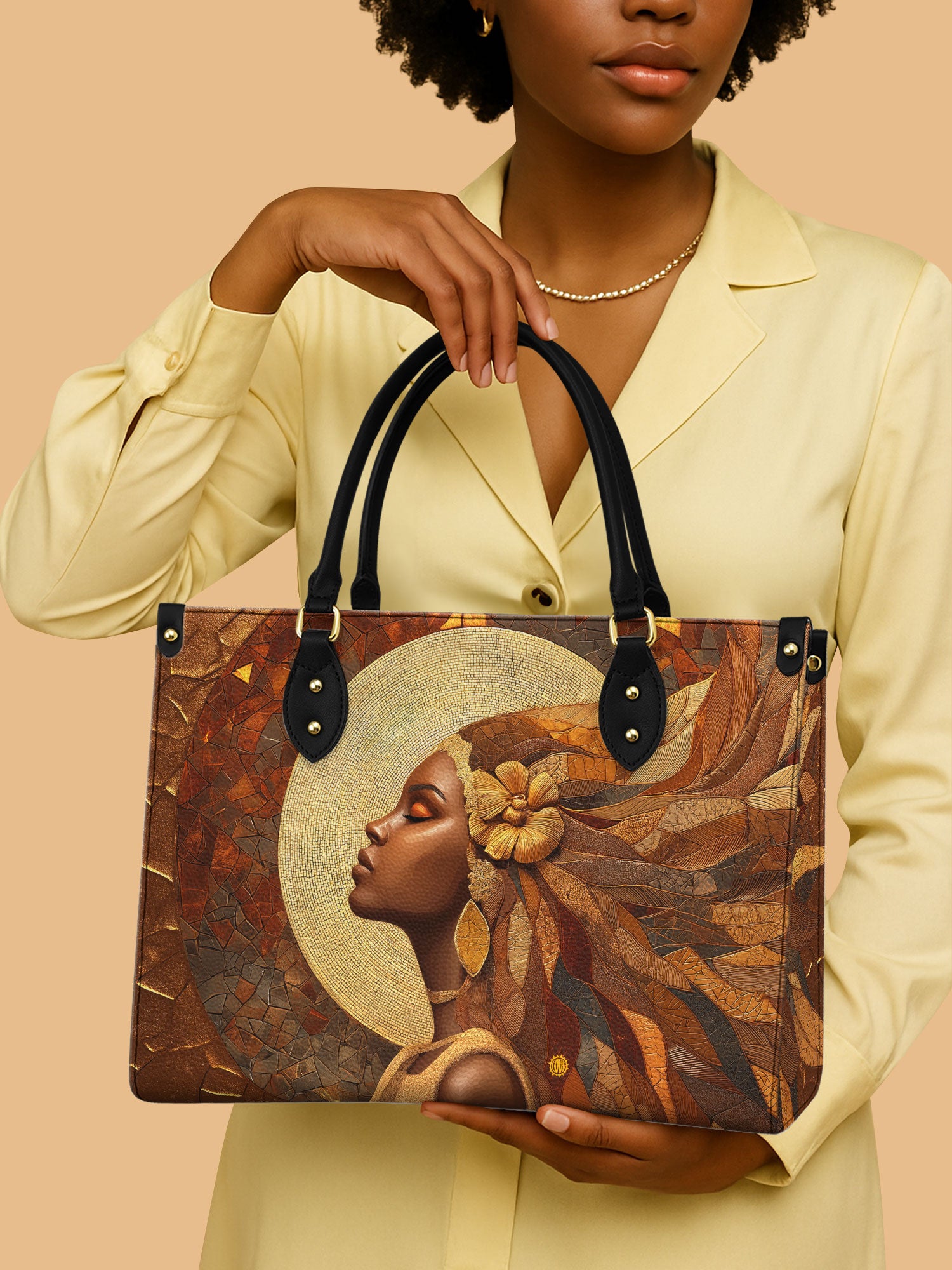 Tribal Tapestry Premium Leather Handbag QR0TV025