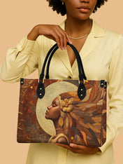 Tribal Tapestry Premium Leather Handbag QR0TV025