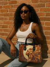 Tribal Tapestry Premium Leather Handbag QR0TV025