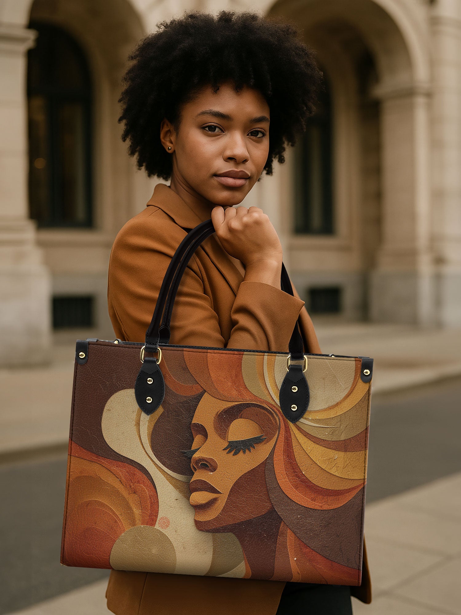 Sepia Siren Premium Leather Handbag QR0HH041