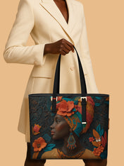 Botanical Queen Sleek Leather Tote QR0HH036