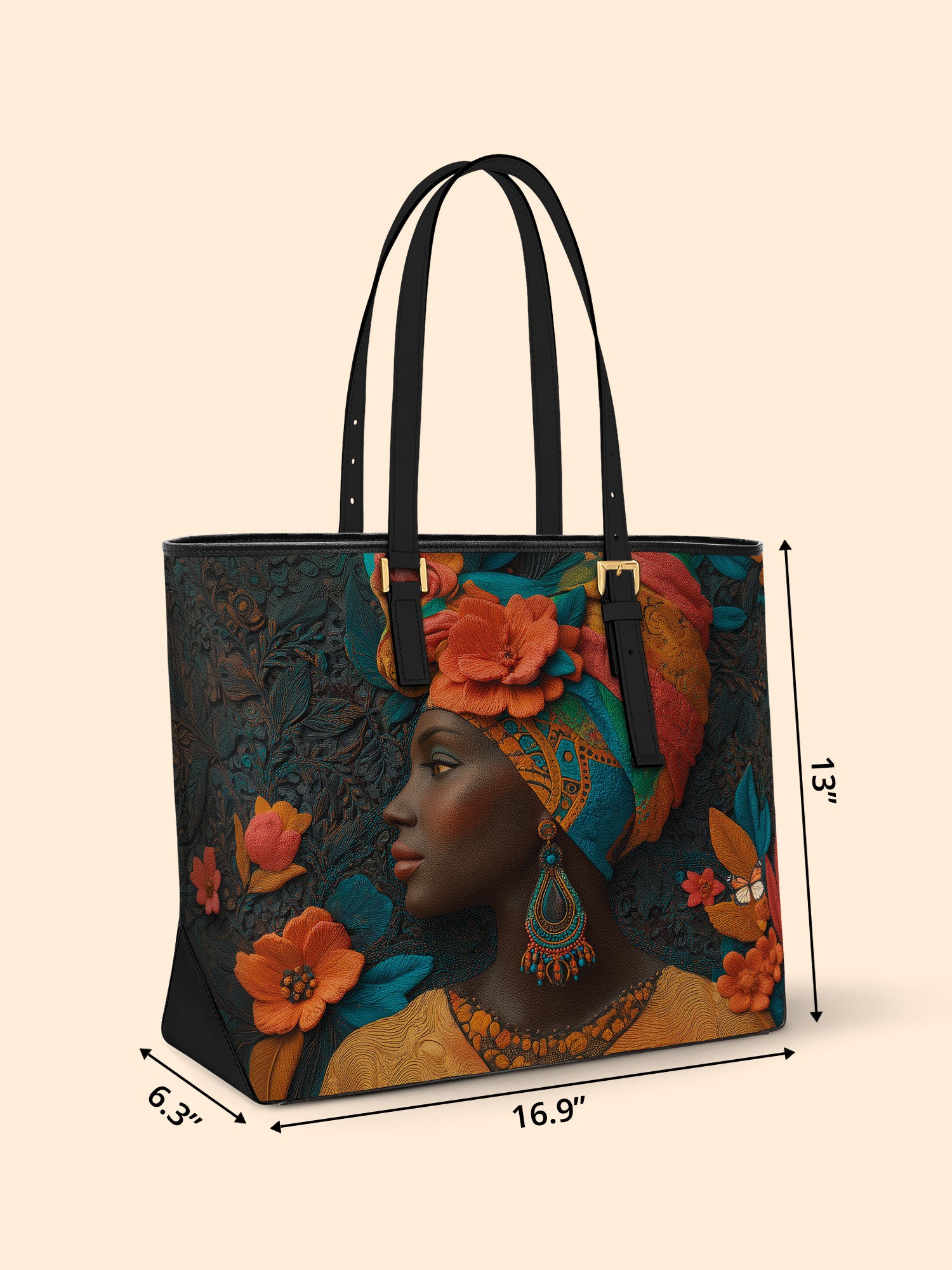 Botanical Queen Sleek Leather Tote QR0HH036