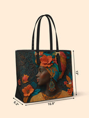 Botanical Queen Sleek Leather Tote QR0HH036