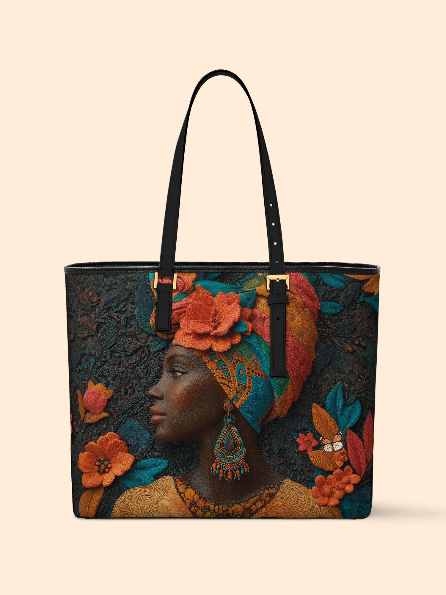 Botanical Queen Sleek Leather Tote QR0HH036