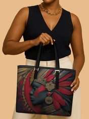 Burning Grace Sleek Leather Tote QR0TD068