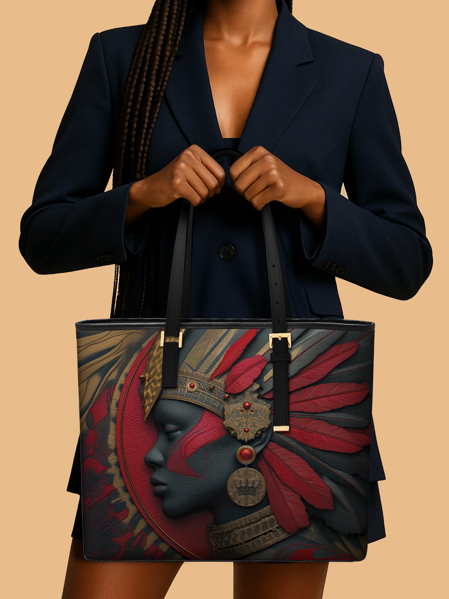 Burning Grace Sleek Leather Tote QR0TD068