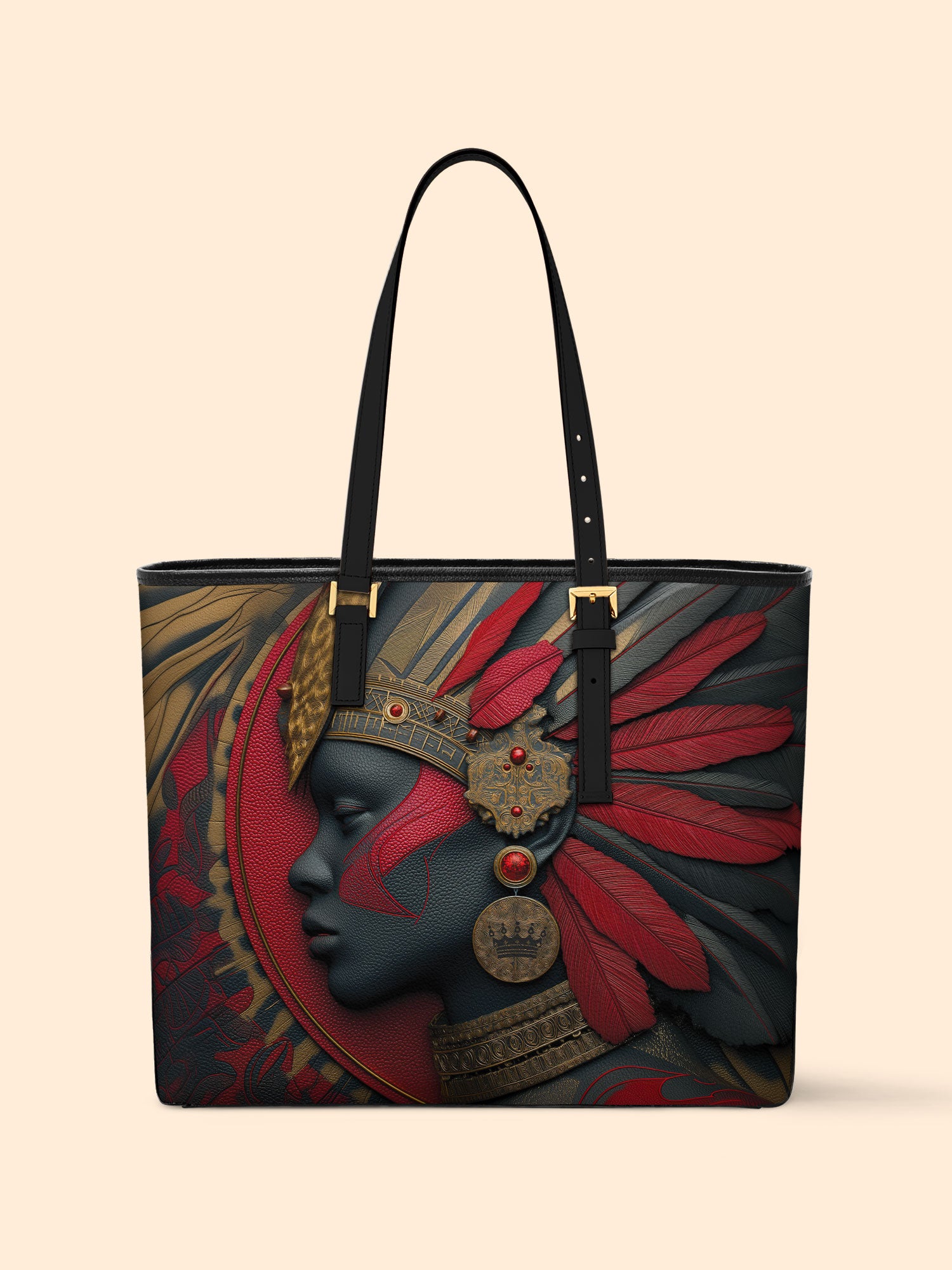 Burning Grace Sleek Leather Tote QR0TD068