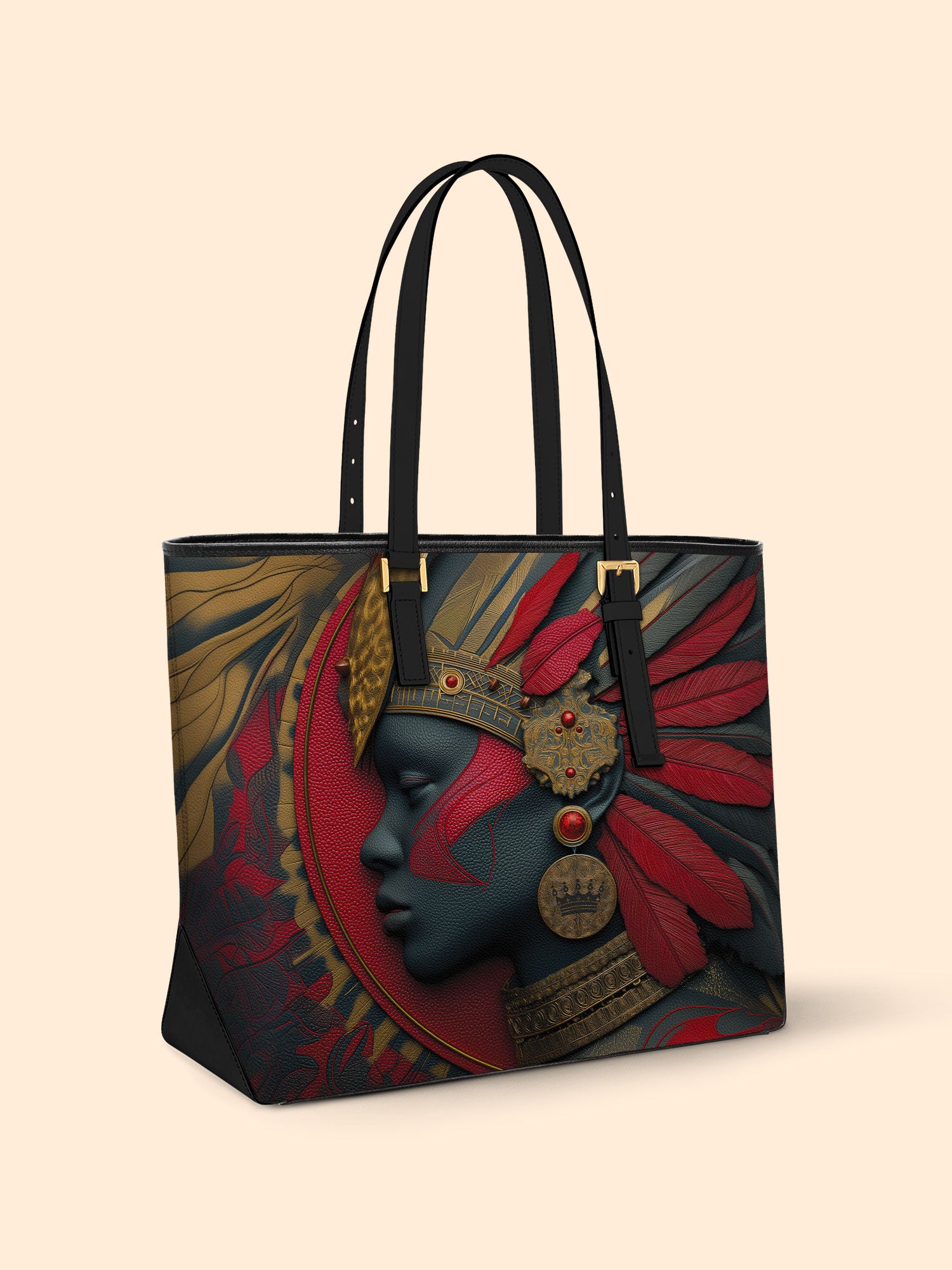 Burning Grace Sleek Leather Tote QR0TD068