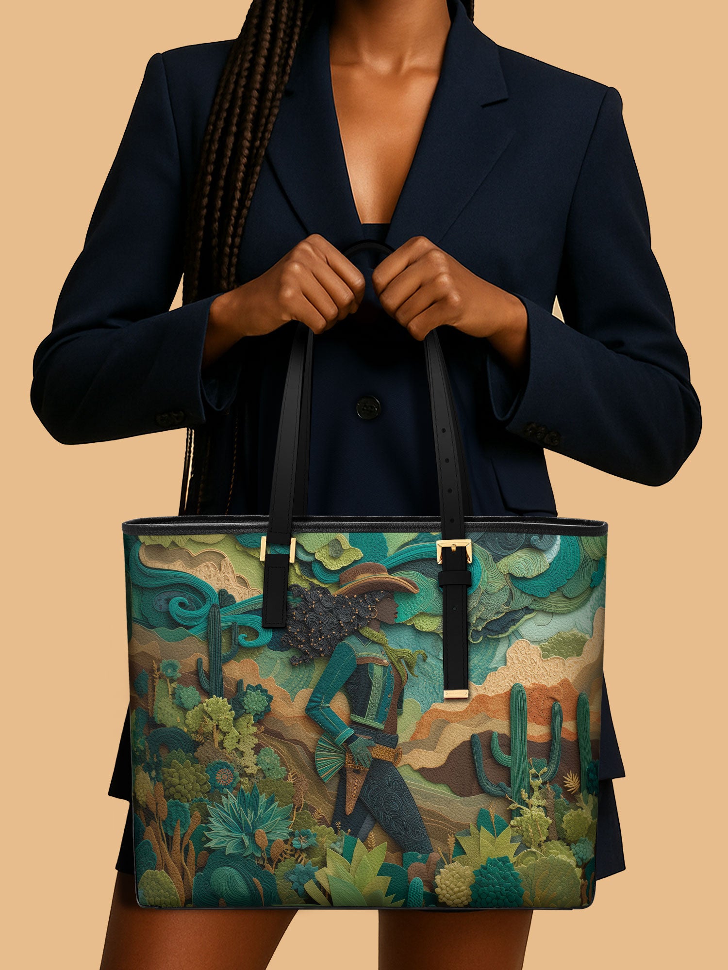 Cowgirl Vibes Sleek Leather Tote QR0TD071