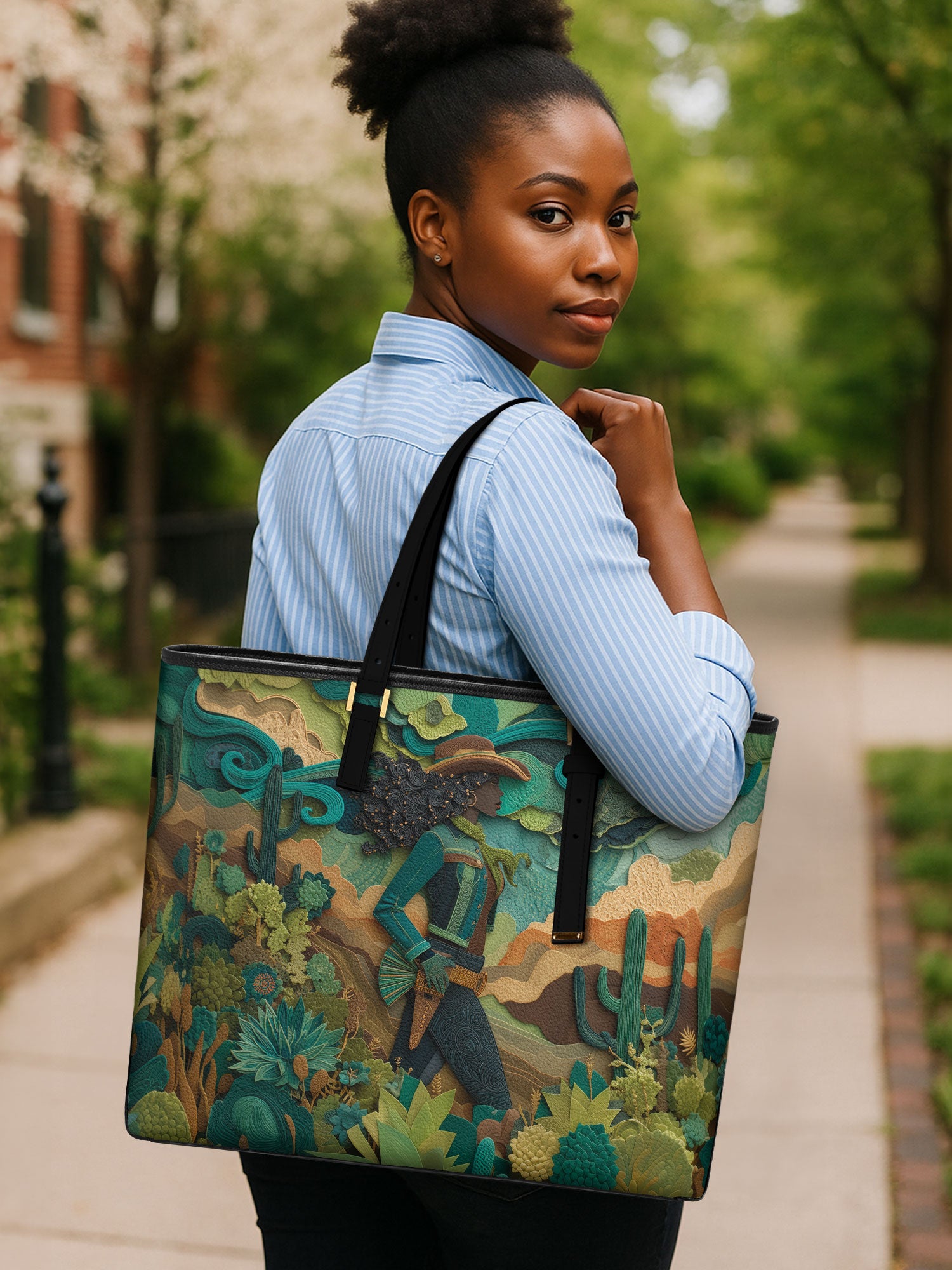 Cowgirl Vibes Sleek Leather Tote QR0TD071