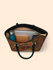 Earthy Florals Sleek Leather Tote QR0HH037