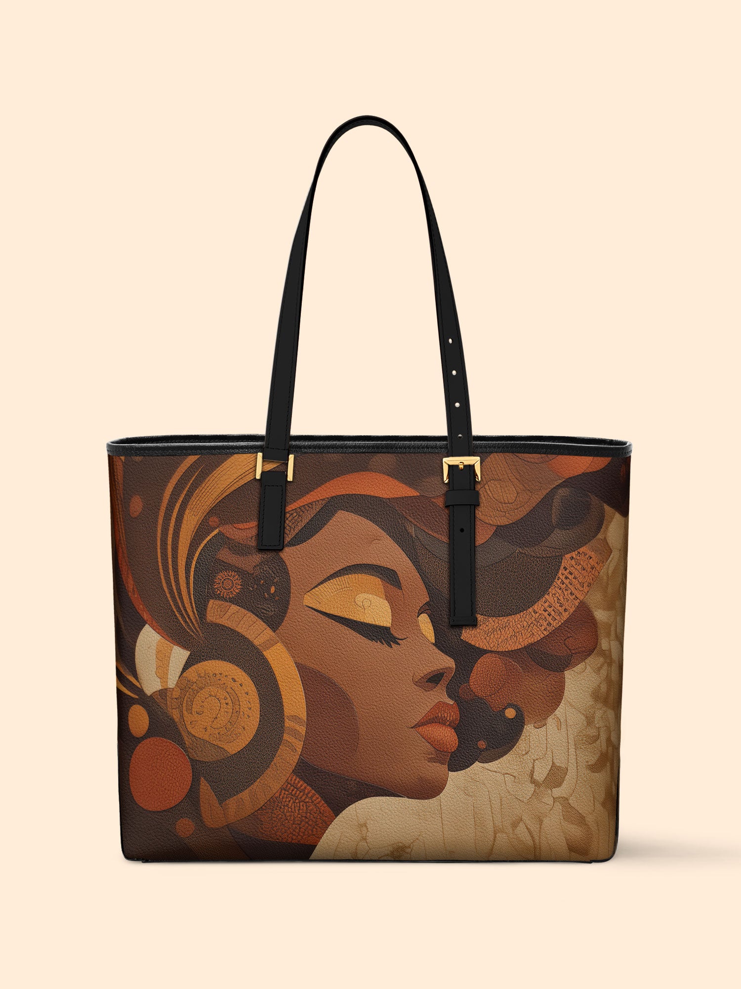 Earthy Goddess Sleek Leather Tote QR0HH042