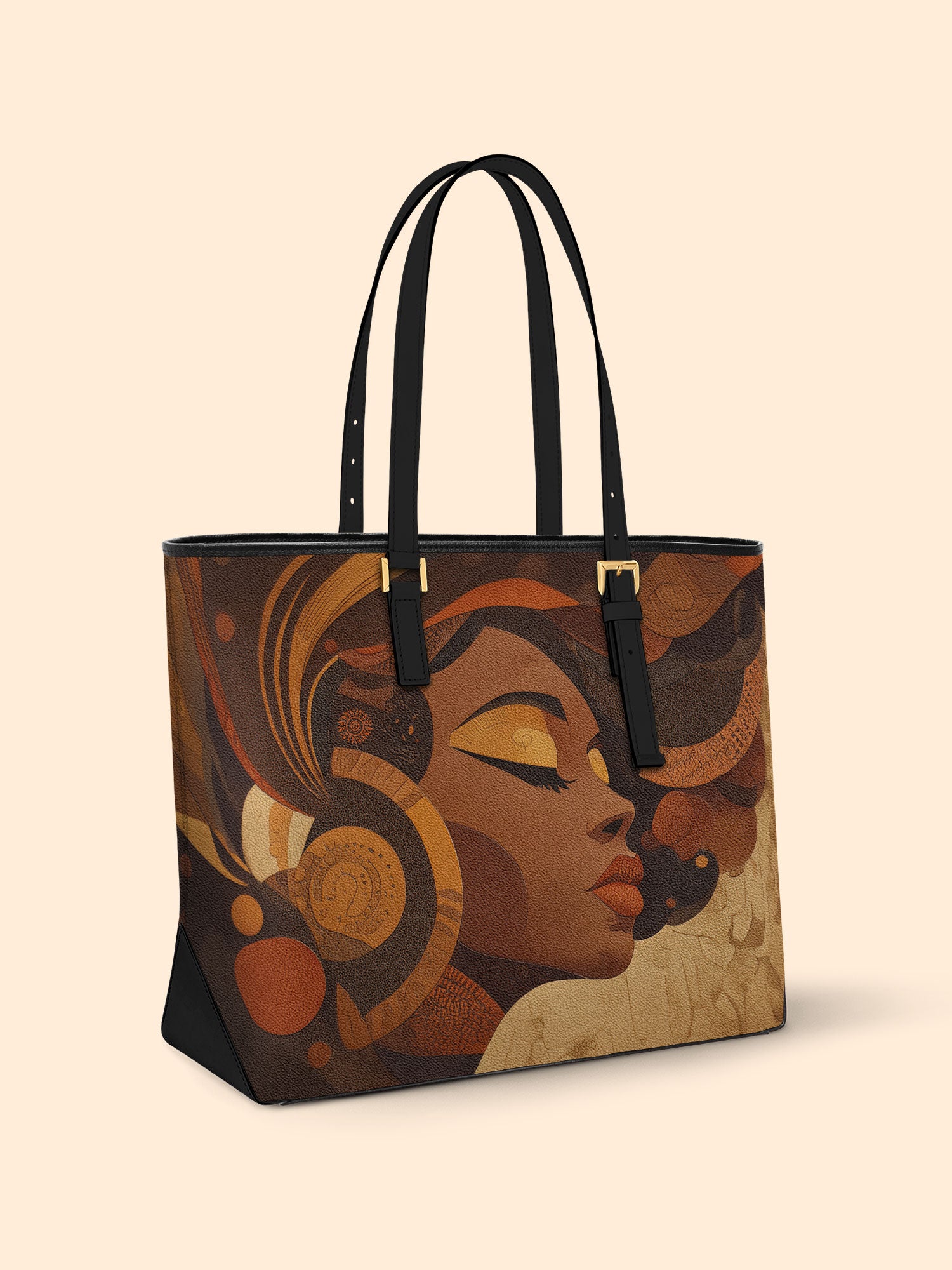 Earthy Goddess Sleek Leather Tote QR0HH042