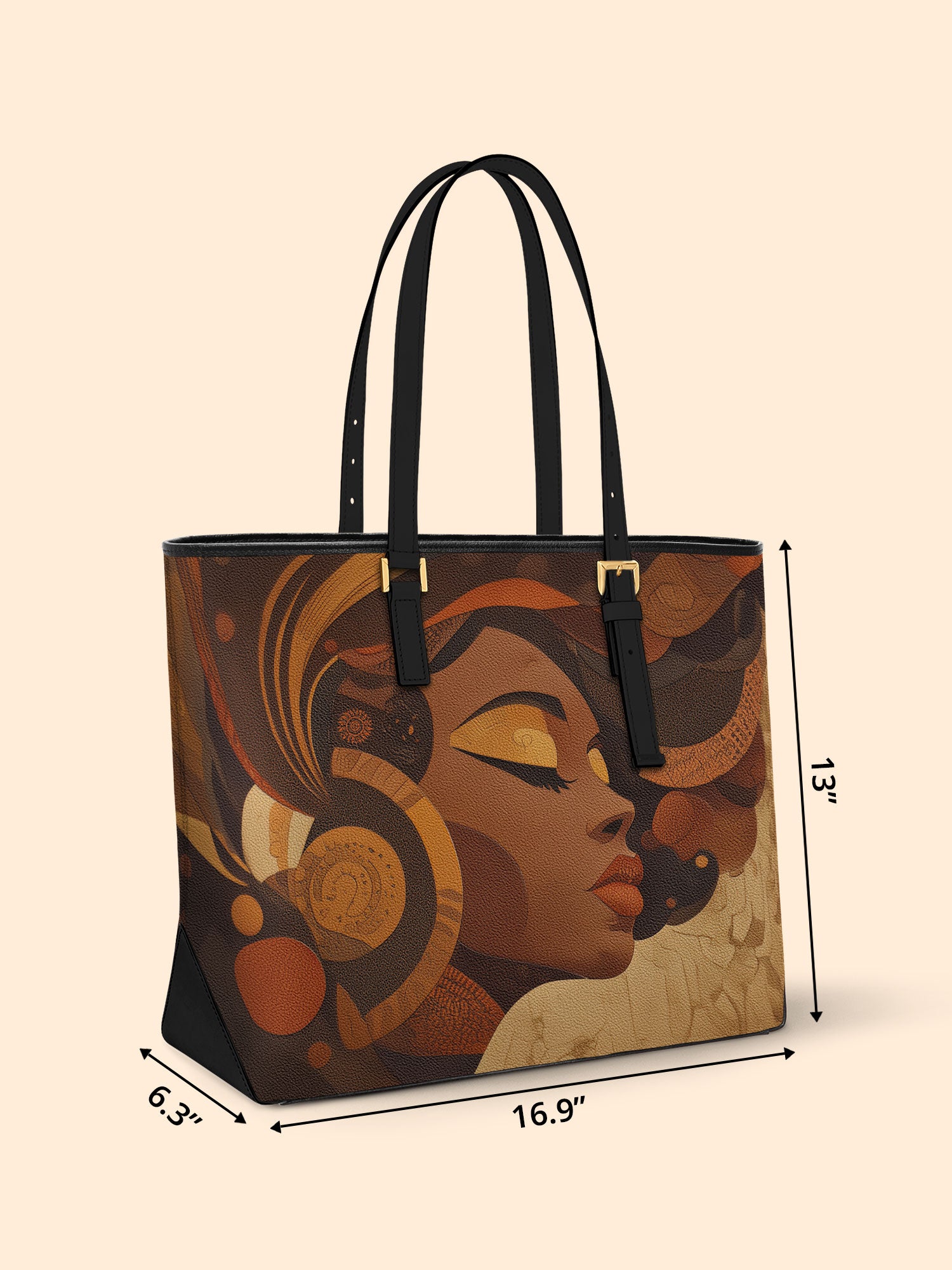 Earthy Goddess Sleek Leather Tote QR0HH042