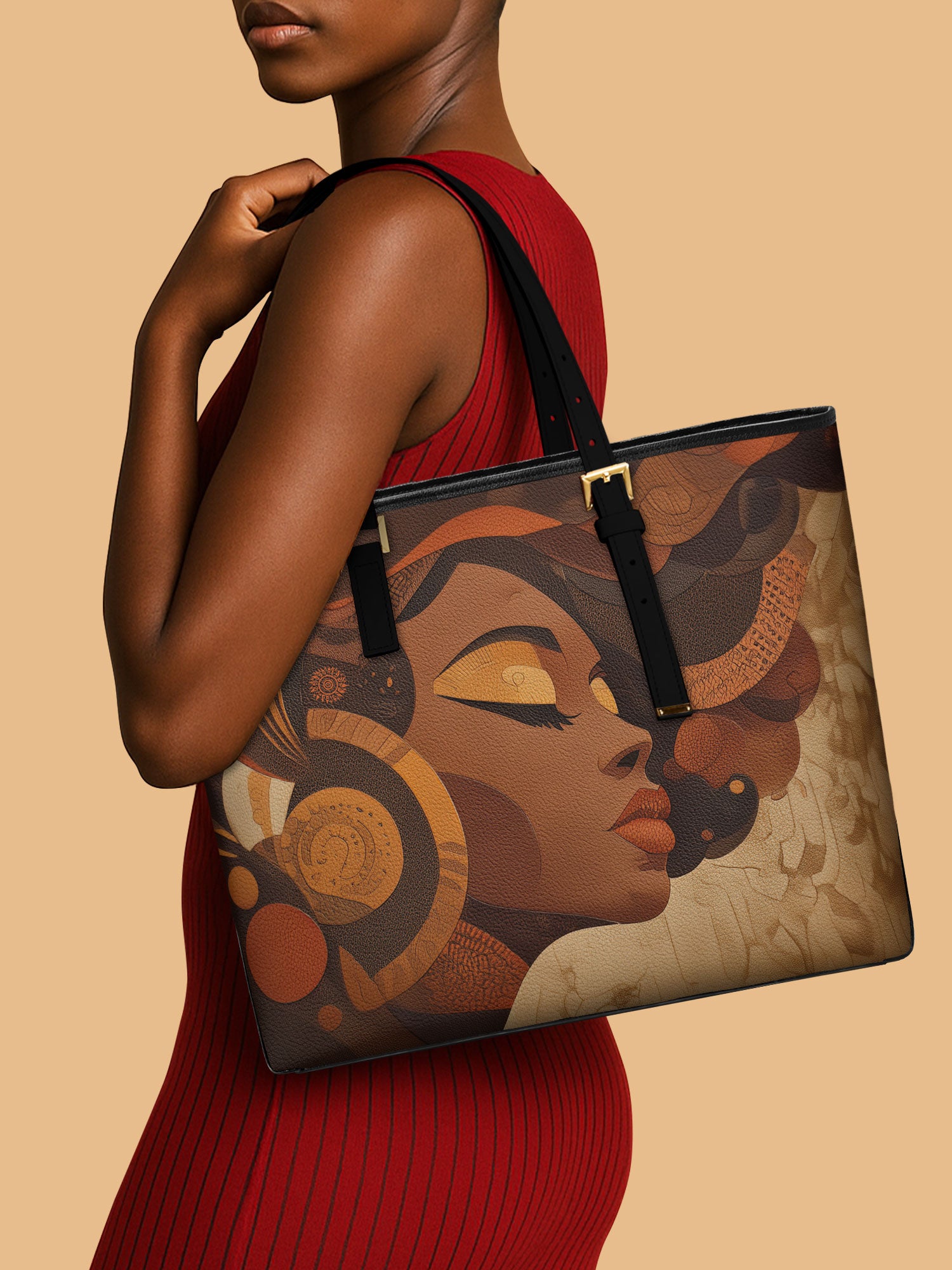 Earthy Goddess Sleek Leather Tote QR0HH042