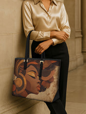 Earthy Goddess Sleek Leather Tote QR0HH042