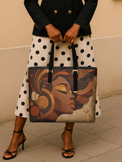 Earthy Goddess Sleek Leather Tote QR0HH042