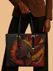Fierce Crown Sleek Leather Tote QR0TD066