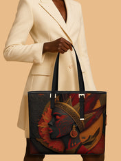 Fierce Crown Sleek Leather Tote QR0TD066